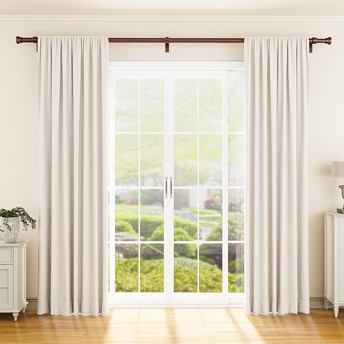 YaFex Curtain Rods 2 Pack 32-144 Inch, Heavy Duty 1 Inch Curtain Rod, Bronze - Image 2