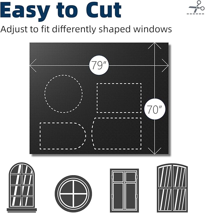 NIGHTON Portable Blackout Curtains 79"×70", Strong Hook and Loop Tape Strips - Image 5