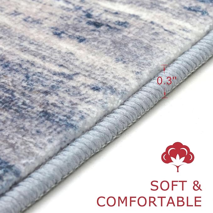KOZYFLY Modern Abstract Washable Rug Runner 2x7 Hallway Runner Rug Non-Slip - Image 2