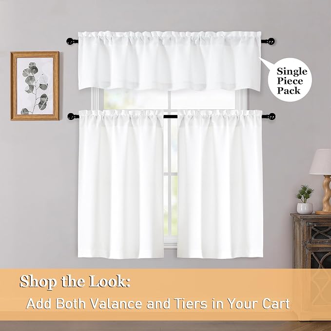 OWENIE White Valances for Windows 1 Pcs 20 Inch Length, Light Filtering - Image 6