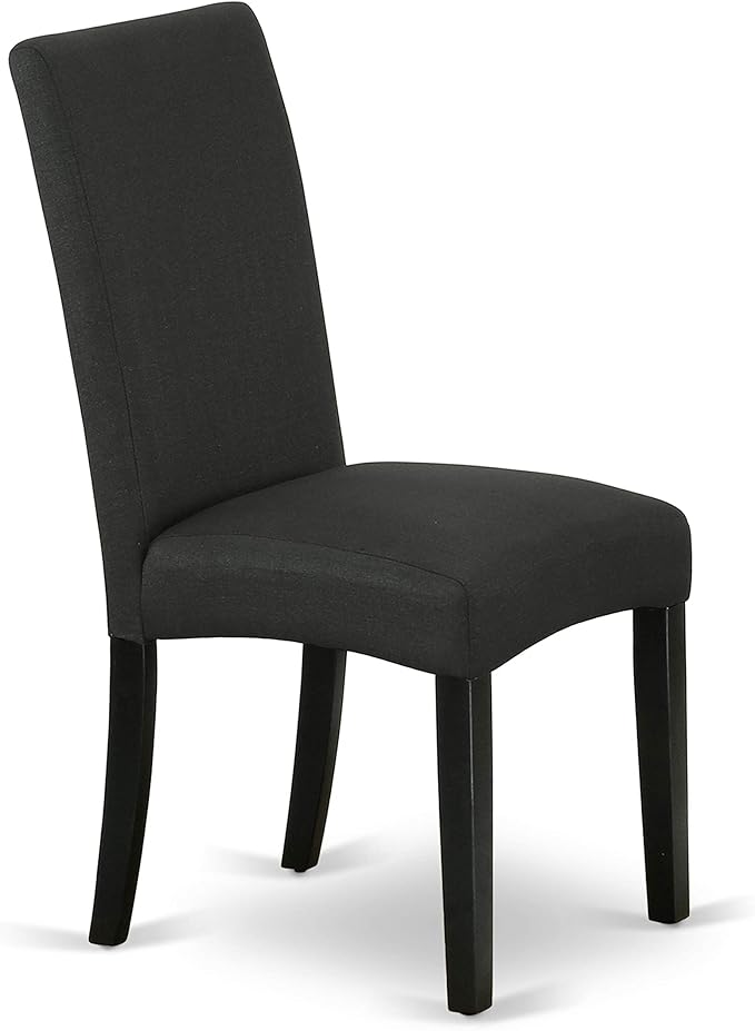 East West Furniture X626DR124-6 6 Piece Dining Table Set Contains a Rectangle Kitchen Table with X-Legs and 4 Black Color Linen Fabric Parson Chairs with a Bench, 36x60 Inch, Multi-Color
