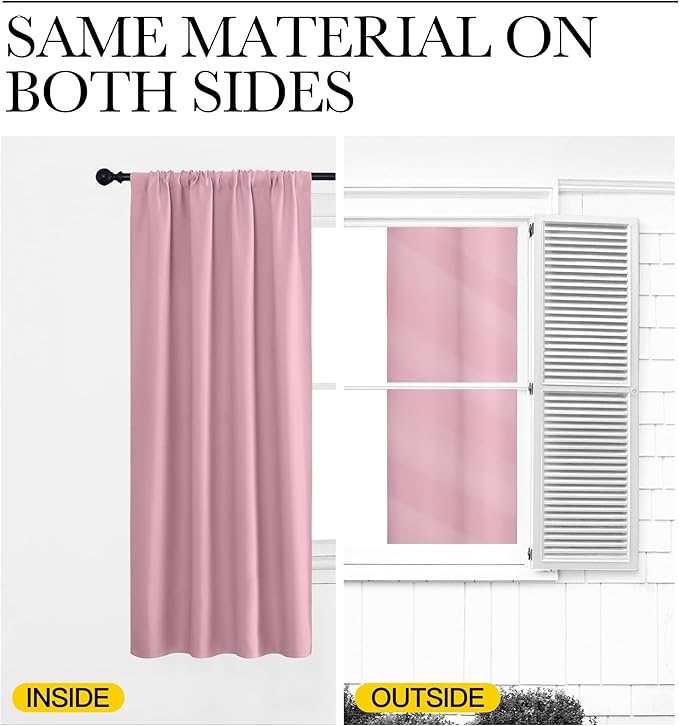 NICETOWN Blackout Curtains for Living Curtains, Rouge Pink, 2 Panels, 29 by 30 - Image 5