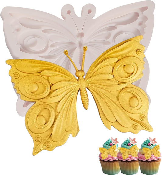 1Pcs 3D Butterfly Silicone Mold, Non-Stick Butterfly Cake Decoration Fondant Molds, for Kitchen Baking, Chocolate, Candy, Biscuits, Flower Paste, Resin Mold, Clay Modeling, Home Decor