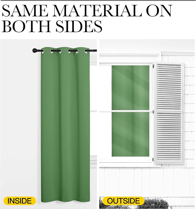 NICETOWN Froest Green Blackout Curtains 84 inches Length - Image 5