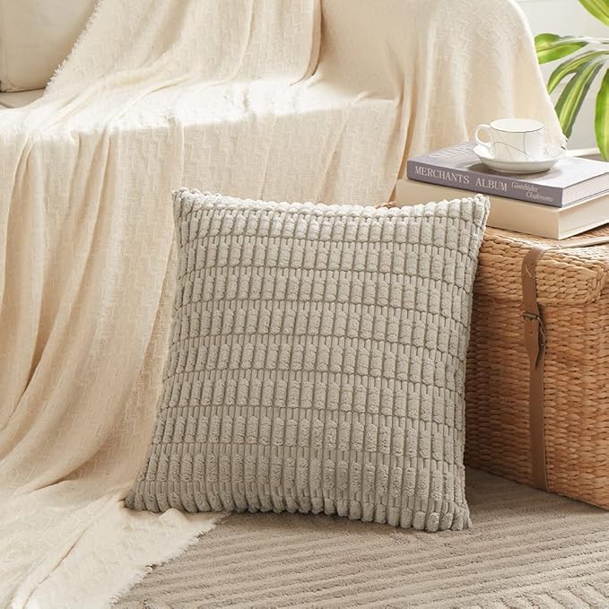 Fancy Homi 4 Packs Neutral Small Decorative Throw Pillow Covers 12x12 Inch - Image 2
