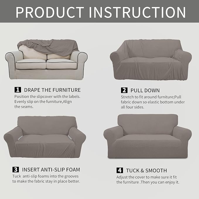 Easy-Going Stretch Oversized Chair Sofa Slipcover 1-Piece Couch Sofa Cover - Image 6