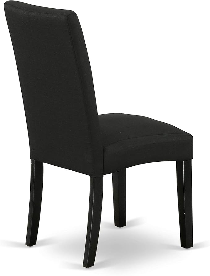 East West Furniture X626DR124-6 6 Piece Dining Table Set Contains a Rectangle Kitchen Table with X-Legs and 4 Black Color Linen Fabric Parson Chairs with a Bench, 36x60 Inch, Multi-Color