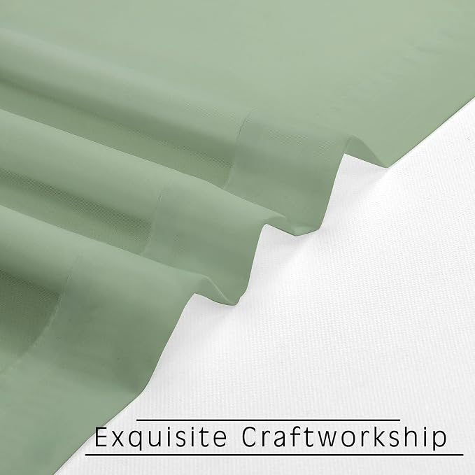 OWENIE Sage Green Sheer Curtains 36 Inches 2 Panels Set - Image 6