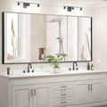 60x30 Inch Bathroom Mirror for Wall, Aluminum Frame Rectangle Rectangular Vanity Mirror, Modern Large for Bedroom, Living Room, Horizontal or Vertical, Black