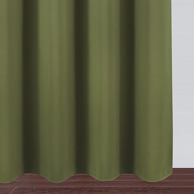 LEMOMO Olive Green Blackout Curtains 52 x 63 Inch Length/Set of 2 Curtain - Image 9