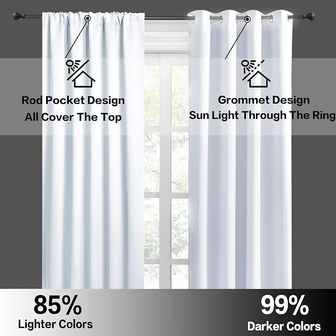 RYB HOME Cafe Curtains 30 inch Length, Short Light UV Heat Blocking Energy - Image 5