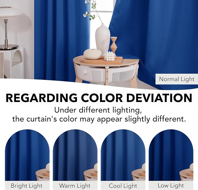 Deconovo Blackout Curtains, Thermal Insulated, W42 x L84 2 Panels, Back Tab - Image 6