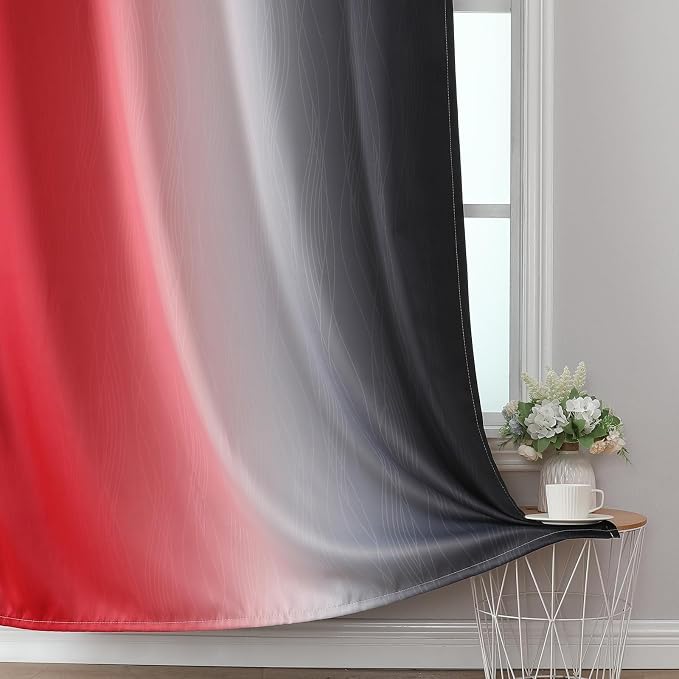 Estelar Textiler Red and Black Blackout Curtains - Image 6