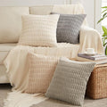 Fancy Homi 4 Packs Neutral Small Decorative Throw Pillow Covers 12x12 Inch by Fancy+Homi