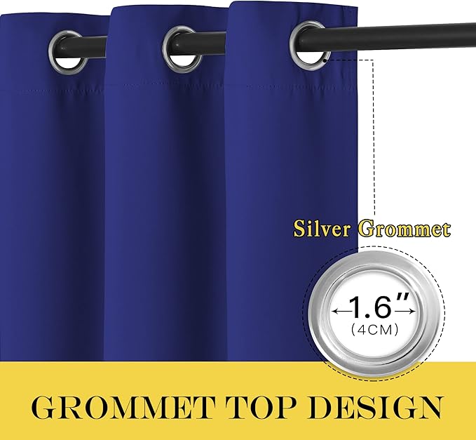 NICETOWN Navy Blue Room Darkening Curtains 108 inch Length - Image 6