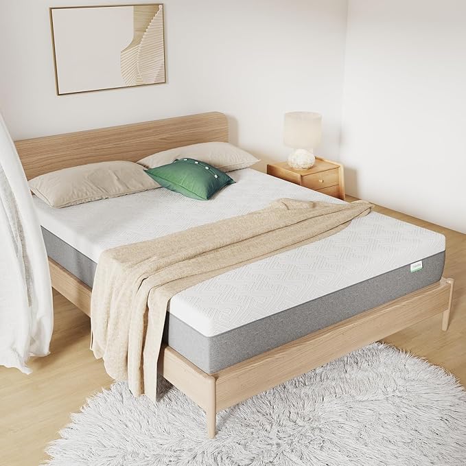 Novilla Twin XL Mattress, Cooling Gel Memory Foam Mattress 8 inch for Pressure Relief, Enhanced Support & Plush Comfort, Grey & White