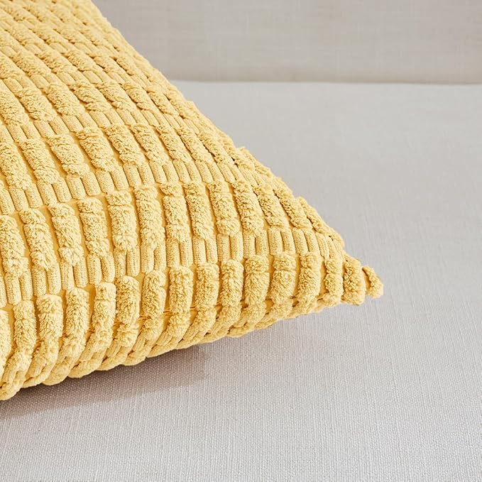 Fancy Homi 4 Packs Yellow Spring Decorative Throw Pillow Covers 20x20 Inch - Image 4