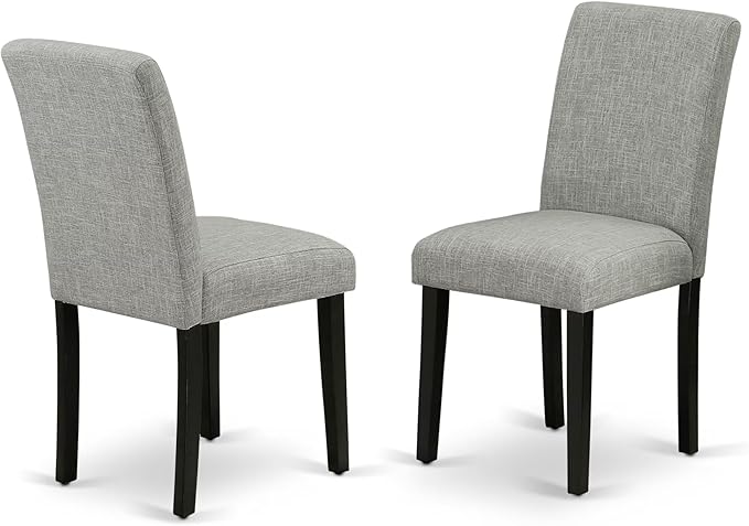 East West Furniture V696AB106-7 7 Piece Dining Set Consist of a Rectangle Dining Room Table with V-Legs and 6 Shitake Linen Fabric Upholstered Chairs, 36x60 Inch, Multi-Color