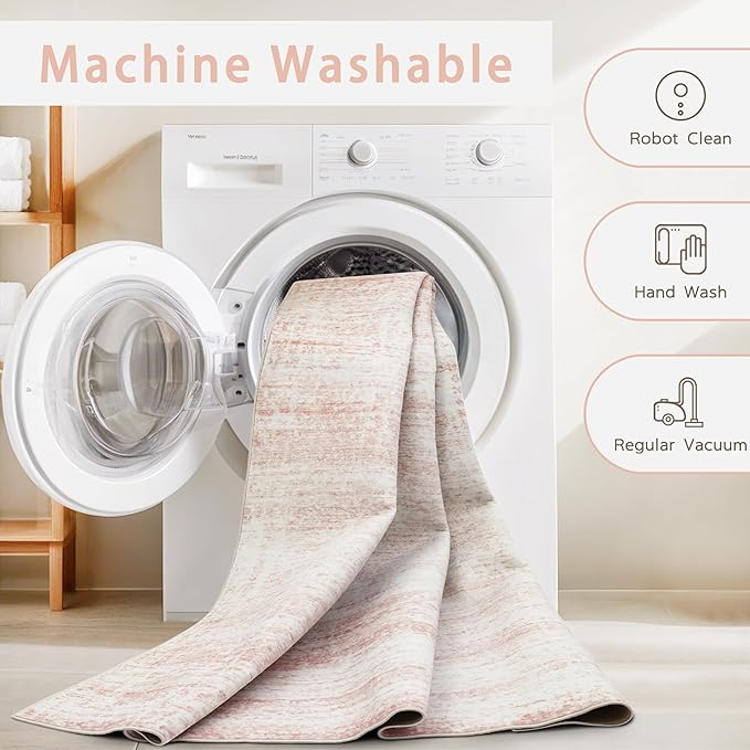Washable Rugs 4x6 Area Rugs for Living Room, Kids Room, Nursery- Soft Faux Wool - Image 4