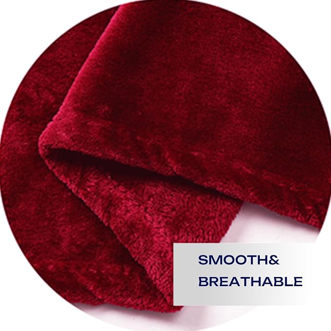 JIAHANNHA Red Throw Blanket Fleece Blanket 60"x80", Super Soft Cozy Plush Throw - Image 5