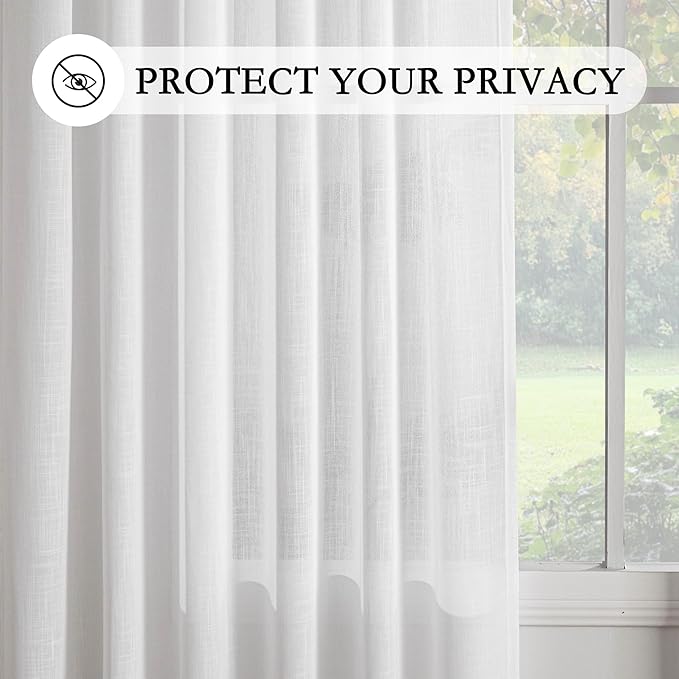 MYSKY HOME 30 Inches Long White Tiers Curtains - Image 7