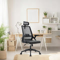 Ergonomic Swivel Task Chair High Back Home Desk Chair Computer Office Chair Mesh Rolling Work Chairs with Headrest and Lumbar Support Black
