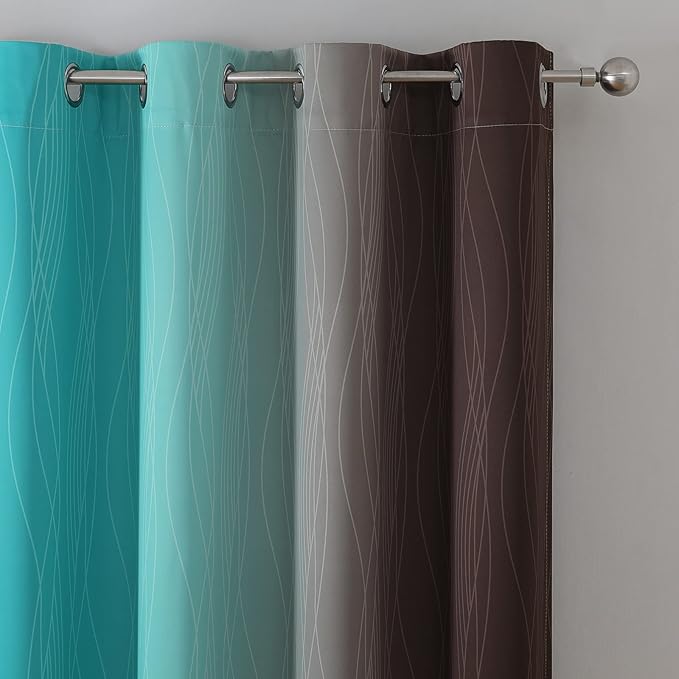Estelar Textiler Ombre Blackout Curtains 102 Inches Long 2 Panels Set, Full - Image 4