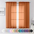 Aiyufeng Orange Sheer Curtains 63 Inch Length 2 Panels Set, Light Filtering by Aiyufeng