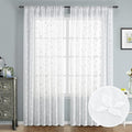 HOMEIDEAS White Sheer Curtains 52 X 96 Inches Length 2 Panels Embroidered Vine by HOMEIDEAS