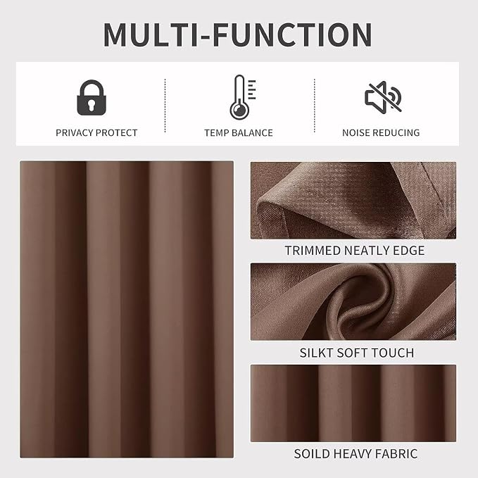Joydeco Blackout Curtains 72 Inch Length 2 Panels Set, Thermal Insulated Long - Image 4