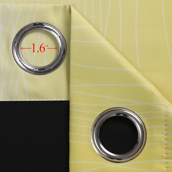 Estelar Textiler Black and Yellow Blackout Curtains 54 Inches Long, Full Light - Image 7