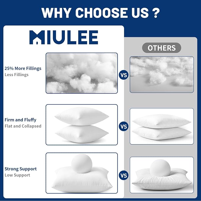 MIULEE 24x24 Pillow Inserts - Image 8