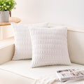 Pack of 2 Corduroy Decorative Throw Pillow Covers 22x22 Inch Soft Striped by Unknown