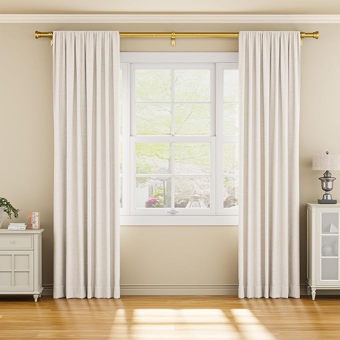 YaFex Curtain Rods 32-118 Inch, Heavy Duty 1 Inch Adjustable Curtain Rod - Image 2
