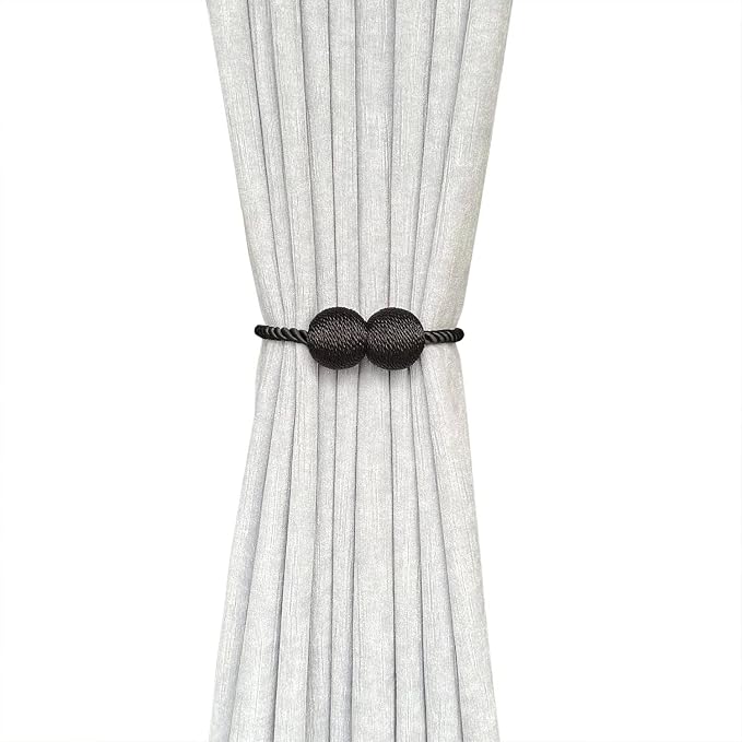 MELALUXE 2 Pack Magnetic Curtain Tiebacks, Decorative Curtain Holdbacks - Image 3