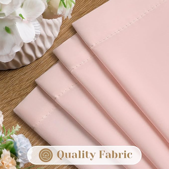 HOMEIDEAS Non-See-Through Blush Pink Privacy Sheer Kitchen Curtains, 30 X 24 - Image 6