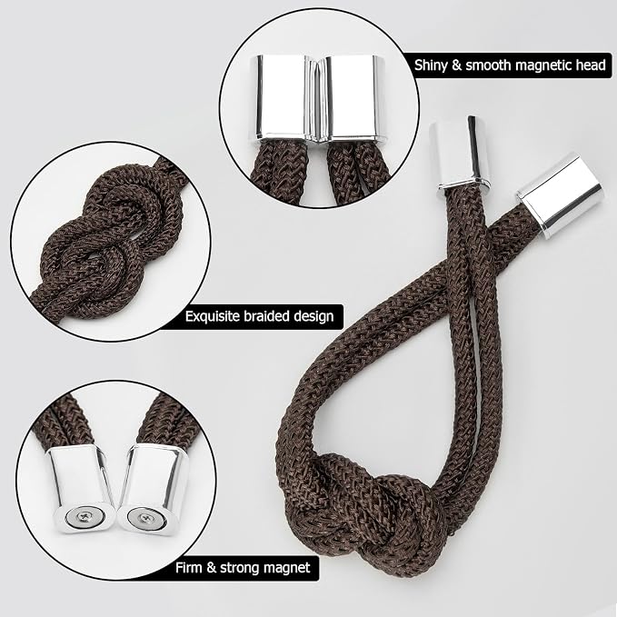 NICEEC 4 Pack Mini Magnetic Curtain Tiebacks Nordic Simple Style Drape Tie - Image 3