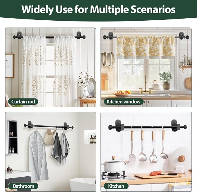 KAMANINA Curtain Rods 2 Pack No Drilling - Image 4
