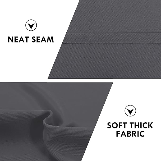 DWCN Blackout Curtains for Bedroom 63 Inch Length 2 Panels Set, Solid Thermal - Image 6