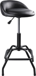 SMART JERRY - Garage Shop Stools, Counter Height Bar Stools, Swivel Barstools Height Adjustable, Work Bench Stool with Back, Kitchen Bar Height Chairs, Black (330lb Weight Capacity)