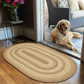 Homespice Cookie Dough Jute Braided Kitchen Rugs 27x45 - Country Style Small Brown Rug for Rustic Decor