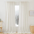 RYB HOME Semi Sheer Curtains 102 inches Long, Back Tab Light Filtration Half by RYBHOME