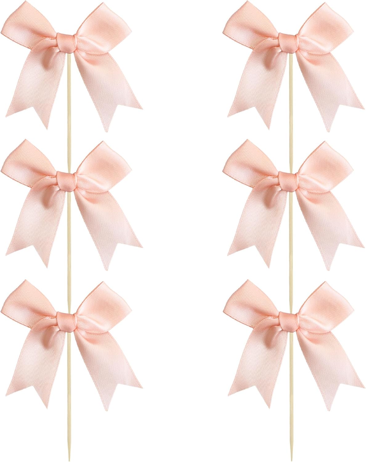 Ephlyn 24Pcs Pink Bow Cupcake Toppers Pink Bow Cake Topper Birthday Decorations, Mini Bowknot Cupcake Picks for Coquette Theme Party Decoration Bachelorette Bridal Engagement Wedding Party Dark Pink