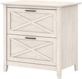 Bush Furniture Key West 2 Drawer Lateral File Cabinet in Linen White Oak | Document Storage for Home Office | Accent Chest with Drawers