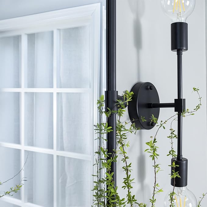 TEHOME 48x36'' Matt Black Horizontal Pivoting Bathroom Vanity Mirror Large Black 36x48'' Metal Framed Rectangle Tilting Beveled Vanity Mirrors for Wall