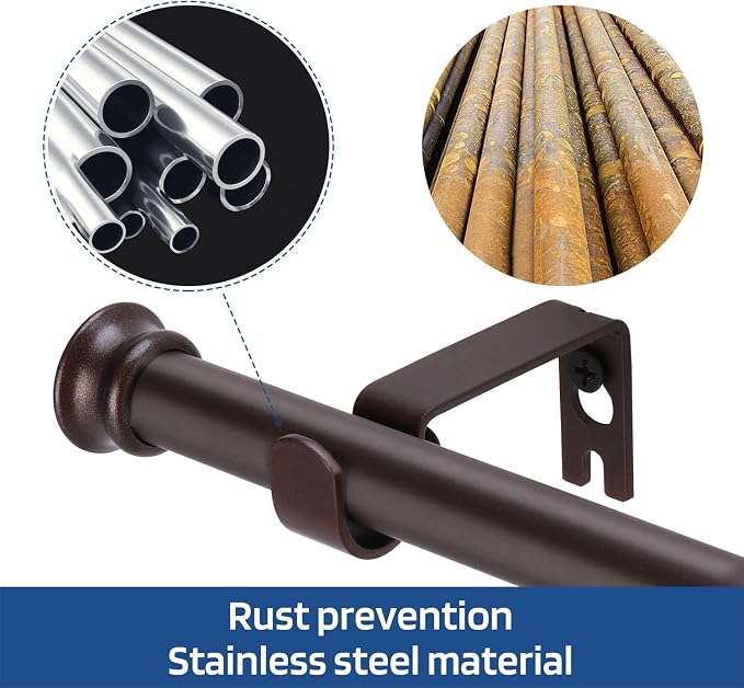 Standard Decorative Window Curtain Rods 30 to 45 Inch, 5/8 Inch Diameter Small - Image 4