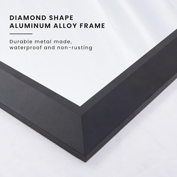 Amorho Black Bathroom Mirror, 72 X36 Inch Thick Metal Framed Wall Mirrors for Over 2 Sinks, Bedroom, Living Room, Entryway, Large Rectangle Wall-Mounted Mirrors.
