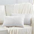 Fancy Homi 2 Packs White Lumbar Decorative Throw Pillow Covers 20x28 Inch by Fancy+Homi