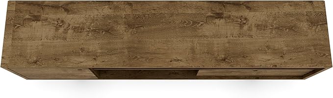 Manhattan Comfort Liberty Collection Mid Century Modern TV Stand With Three Shelves and Two Cabinets With Splayed Legs, Wood, Rustic Brown, Large (202AMC9)