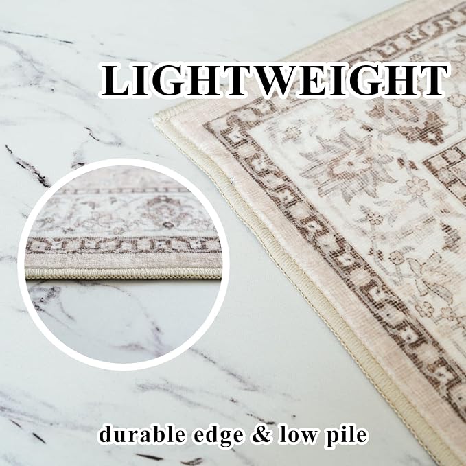 Washable 2x4 Entryway Area Rugs: Vintage Water Resistant Kitchen Rug Non-Slip - Image 7